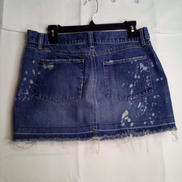 Old Navy Skirt Women 8 Denim Short Distressed Raw Hem Blue - Picture 11 of 15